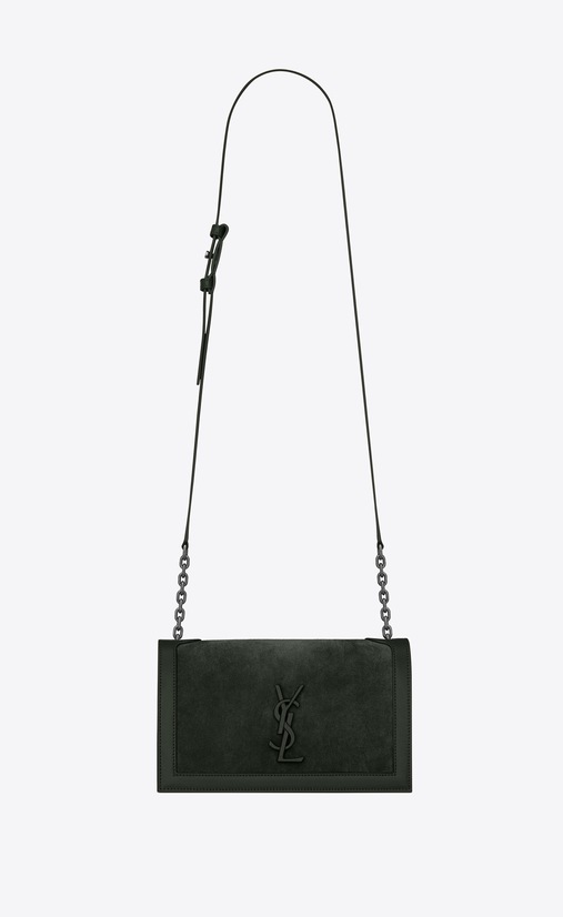 Schultasche aus Veloursleder und Leder